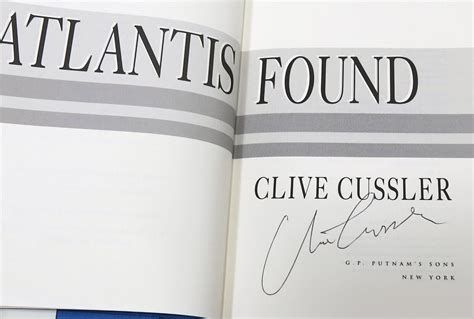 Clive Cussler Signed 'Atlantis Found' 1st/1st 9780399145889 | eBay