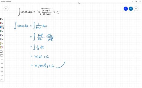 SOLVED:Use a Weierstrass substitution to derive the formula ∫cscx d x ...