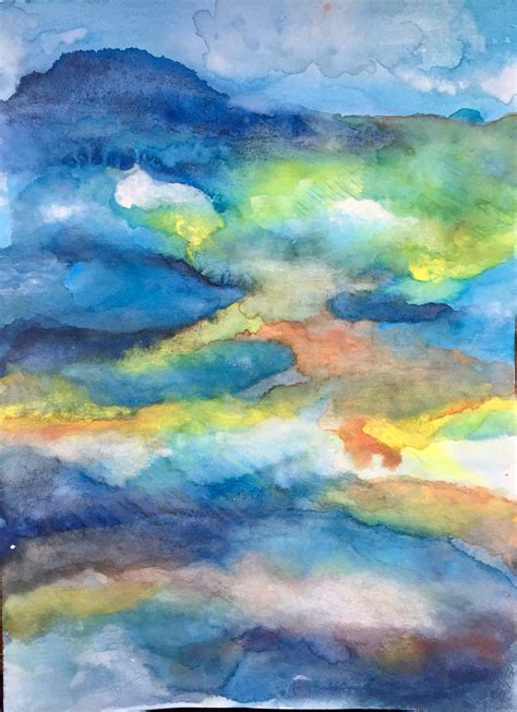 Sky. Original Watercolor Abstract Painting 11x15 Unframed & | Etsy