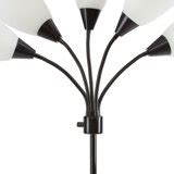 Mainstays 5-Light Metal Floor Lamp with White Shade, Black Finish ...