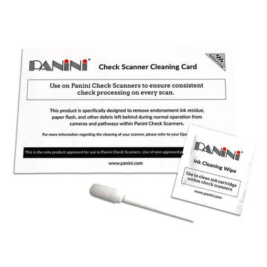 Panini Check Scanner Cleaning Kit (1 Cleaning Card, 1 Wipe and 1 Swab) - UBICON