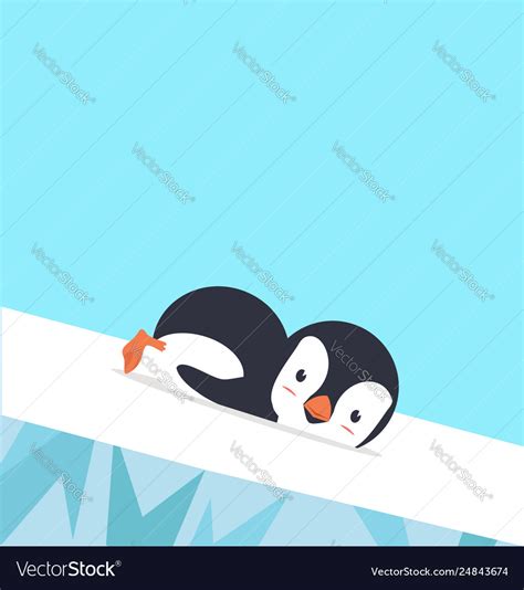 Penguin Sliding On Ice