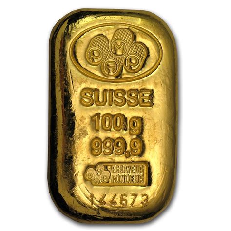 Pamp Suisse Cast Gold Bar 100g - GoldSilver Central Pte Ltd