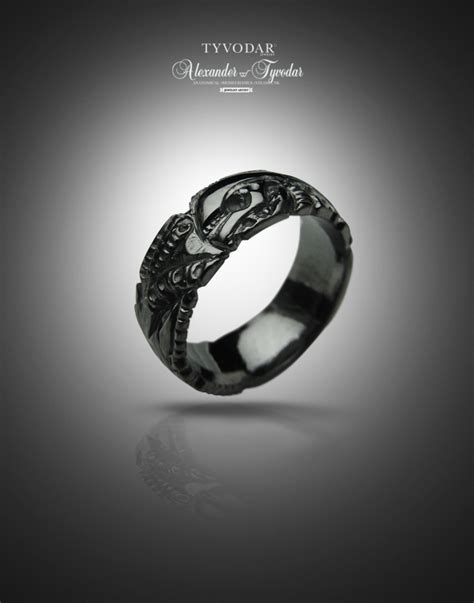 BLACK GIGER - silver biomechanical ring, gothic si by tivodar66 on DeviantArt