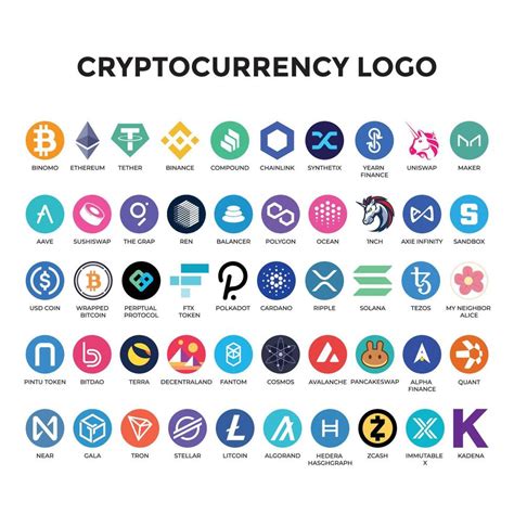 CRYPTOCURRENCY LOGO COMPLETE WITH WHITE BACKGROUND 7437841 Vector Art ...