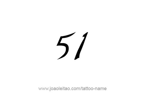 Fifty One-51 Number Tattoo Designs - Tattoos with Names