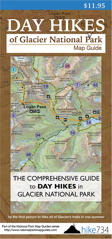 Day Hikes of Glacier National Park Map Guide