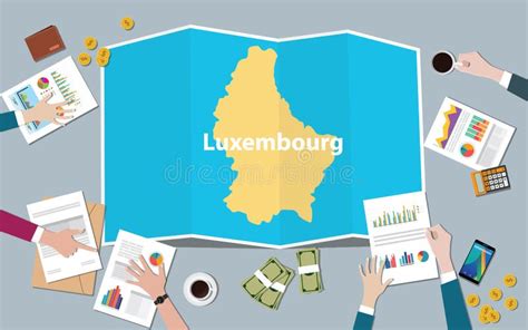 Luxembourg Economy Country Growth Nation Team Discuss with Fold Maps View from Top Stock ...