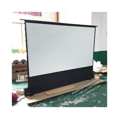 China 120 Inch Tab Tension Electric Floor Rising Projector Screen Portable Aluminum Casing for ...