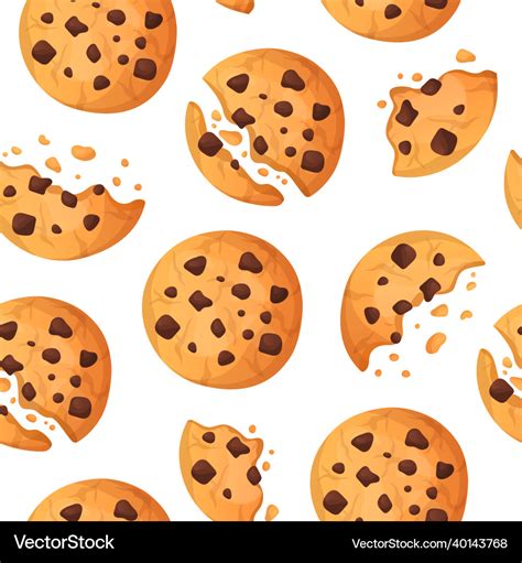 Cookie pattern cartoon wallpaper with cute Vector Image