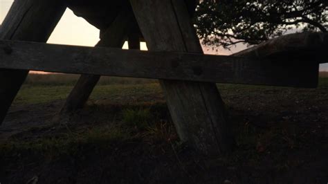 Wooden Picnic Table in an Open Field · Free Stock Video