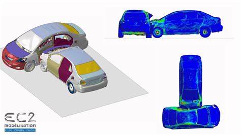 Simulation numérique du crash test d'une Toyota Yaris (Abaqus) - YouTube