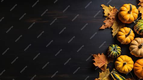 Premium AI Image | Autumn leaves on a dark background