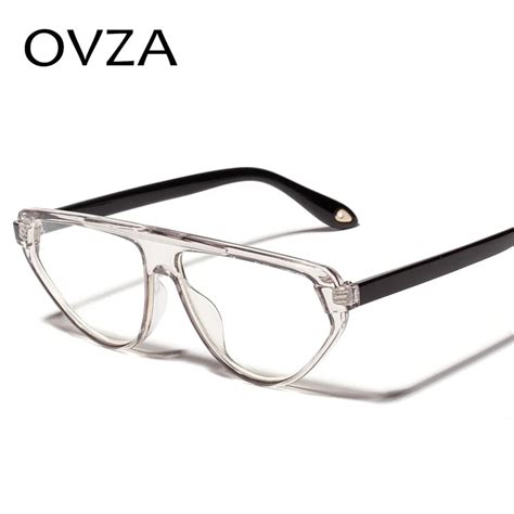 OVZA Fashion Transparent Glasses Frames for Women Triangle Designed Two color Glasses Frame Mens ...