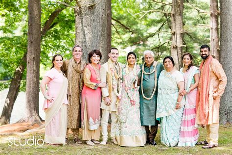 photo of bride and groom's immediate family in their traditional Indian outfi… | Indian wedding ...