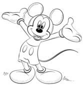 Mickey Mouse Coloring page - simple click and print website, no downloading, super easy to use ...