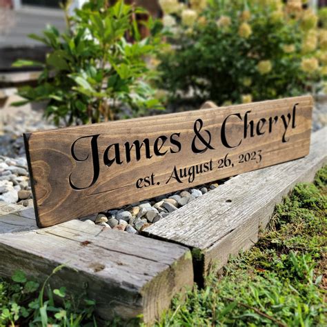 Custom Engraved Signs, Engraved Wood Sign, Rustic Decor, Wedding Name Sign, Housewarming Gift ...