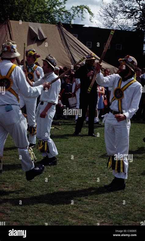 Morris Dancers Dancing With Sticks England Stock Photo - Alamy