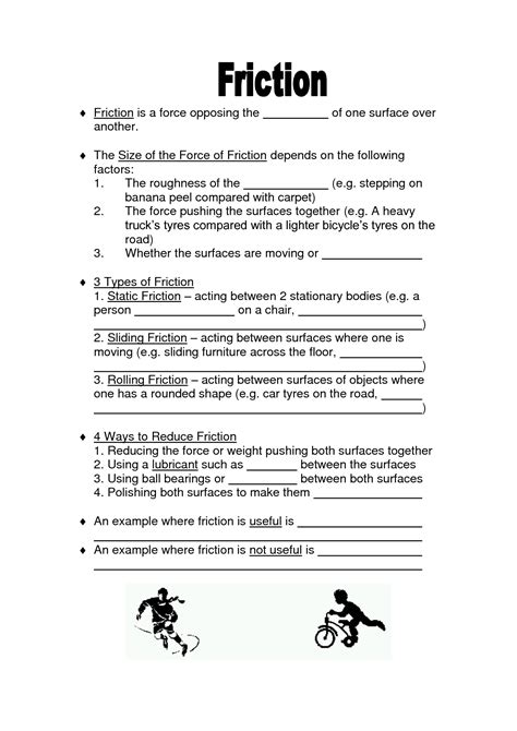 Types Of Friction Worksheet - Printable Word Searches