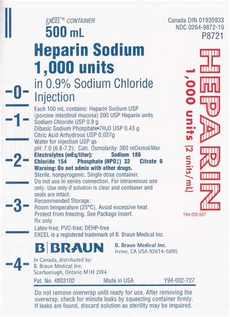 Heparin Medication Template