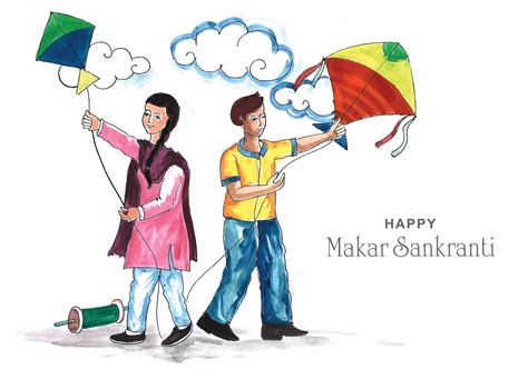 Makar sankranti greeting card holiday background 5147168 Vector Art at ...