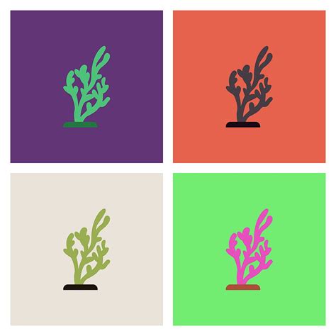 Seaweed icon collection vector ai eps | UIDownload