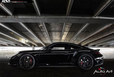 Sinister Black Porsche 911 Turbo Sporting Matte Black ADV6 Rims — CARiD ...