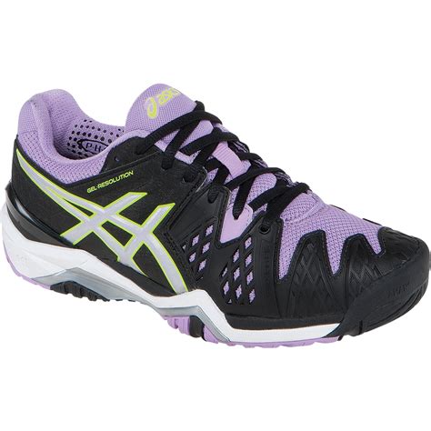 Asics Gel Resolution 6 Women's Tennis Shoe Black/silver/orchid