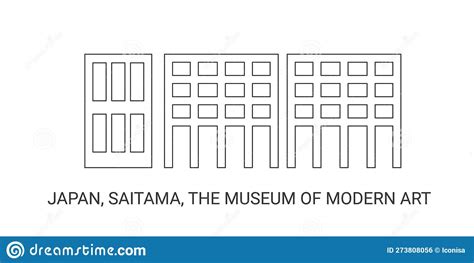 Japan, Saitama, the Museum of Modern Art, Travel Landmark Vector Illustration Stock Vector ...