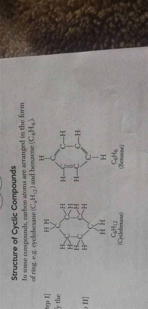 Structure of Cyclic Compounds In some compounds, carbon atoms are arrange..