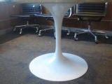 Knoll Saarinen White Dining Table with 54 Inch Round Marble Top at 1stdibs