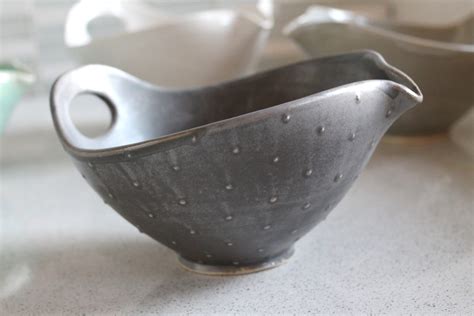 NEW Batter Bowl Pottery Bowl with Spout and Handle Polka