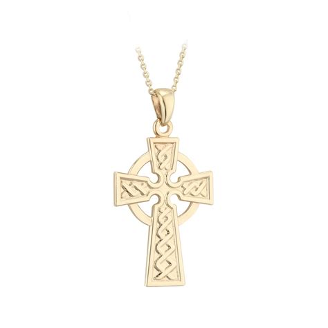 Irish Necklace | 10k Gold Celtic Cross Pendant at IrishShop.com | IJSV04292