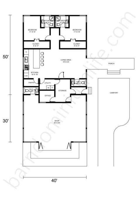 40x80 Barndominium Floor Plans with Shop – What to Consider | Barndominium floor plans, Floor ...