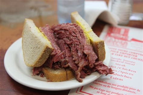 [I ate] the famous Schwartz's smoked meat sandwich in Montreal. : food