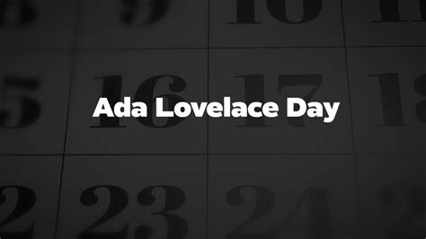 Ada-Lovelace-Day - List Of National Days