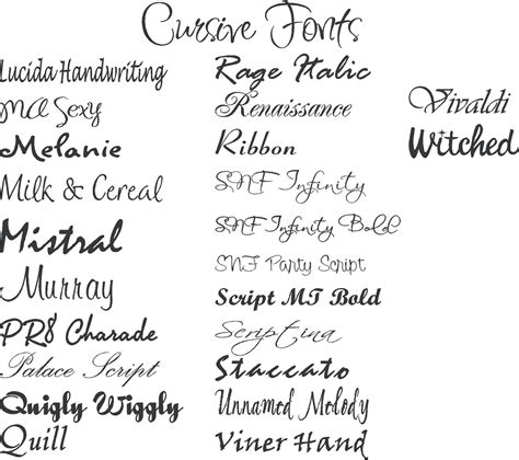 Simply Beautiful: Cursive Fonts