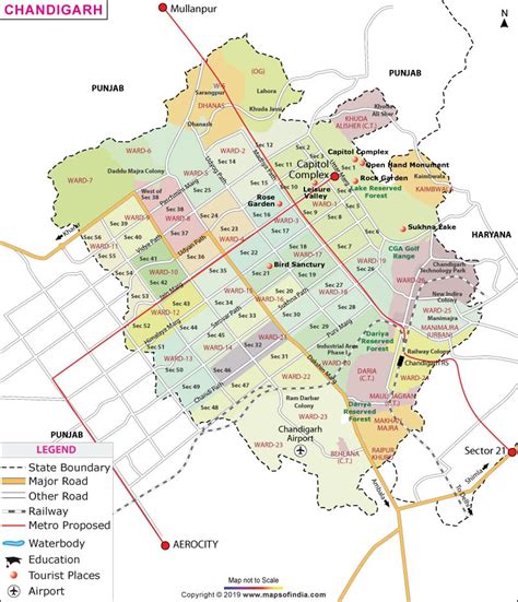 Tourist Map of Chandigarh | Cool places to visit, Tourist map, Things to do