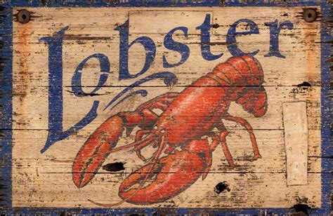 Vintage Lobster Restaurant Sign | Rustic Lobster Wall Art