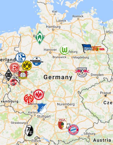 Map Of Bundesliga 2 Teams : Map Of Bundesliga 2 Teams : Visualising The ...