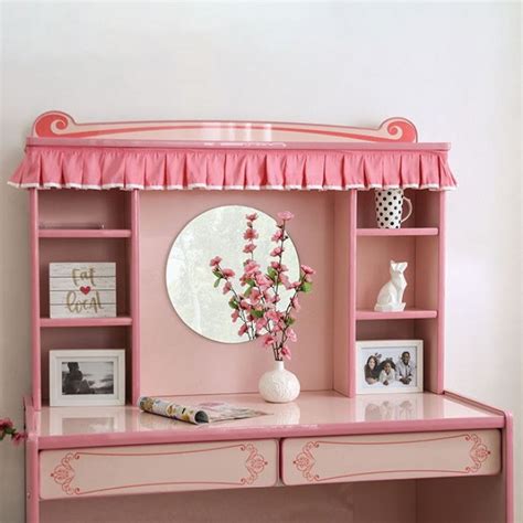 Rhenna Pink Mirror Desk & Hutch