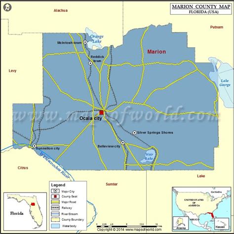 Marion County Map, Florida | County map, Florida county map, Marion county