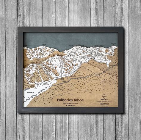 Palisades Tahoe Ski Trail Map | 3D Wooden Ski Trail Map Art – Slopes ...