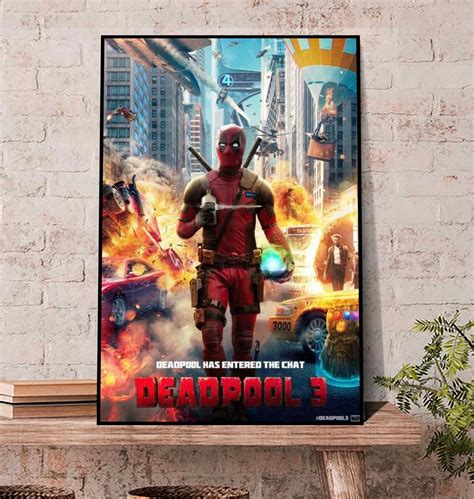 DeadPool 3 Poster, Deadpool has entered the chat Movie 2022 Poster Wall Art Print