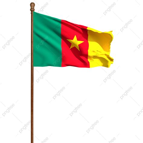 Cameroon Flag With Pole, Cameroon Flag With Pole Png, Cameroon Flag ...