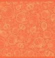 Thanksgiving line art pumkins seamless pattern Vector Image