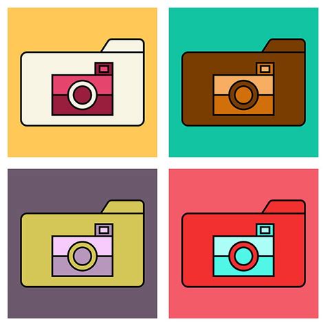 Set of flat pictures folder icon vector eps ai | UIDownload