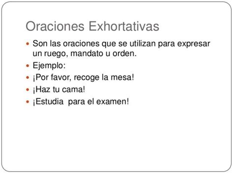 Oraciones Exhortativas: Ejemplos y Significado - CFN