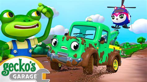 Muddy Tow Truck Helicopter Rescue | Gecko's Magical World | Animal & Vehicle Cartoons For Kids ...