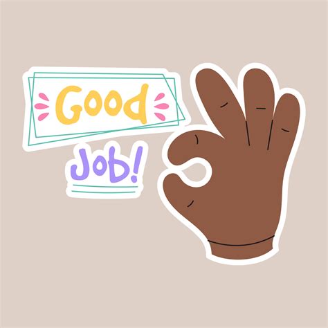 Good job groovy sticker. Reward sticker for teachers and kids. Hand drawn vector illustration ...